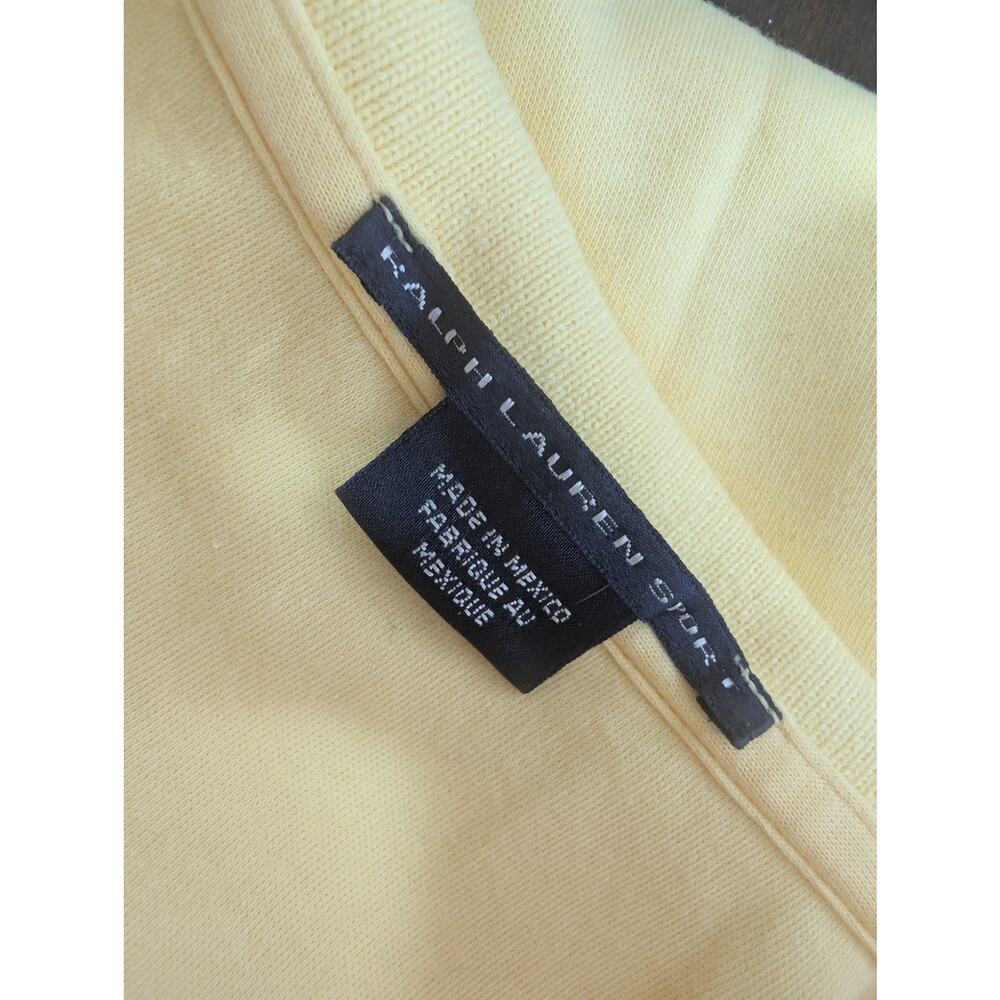 RALPH LAUREN SPORT! LEMON YELLOW CLASSIC SLEEVELESS 3 BUTTON LOGO TOP, SHIRT! S - Picture 9 of 11